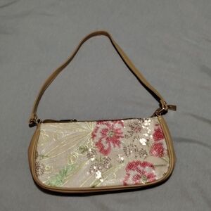 & Other Stories Tan Floral Embroidered Shoulder Bag